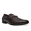 Regal Brown Mens Textured Leather Buckled Slip Ons