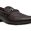 Regal Brown Mens Textured Leather Buckled Slip Ons