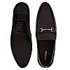 Regal Brown Mens Textured Leather Buckled Slip Ons