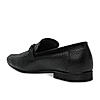 Regal Black Mens Textured Leather Buckled Slip Ons