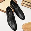 Imperio By Regal Black Mens Textured Leather Formal Slip Ons