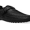 Regal Black Men Leather Fisherman Sandals