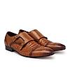 Imperio By Regal Tan Mens Formal Woven Double Monk Slip Ons