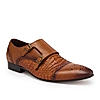 Imperio By Regal Tan Mens Formal Woven Double Monk Slip Ons