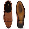 Imperio By Regal Tan Mens Formal Woven Double Monk Slip Ons