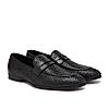 Imperio By Regal Black Mens Formal Woven Leather Slip Ons