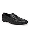 Imperio By Regal Black Mens Formal Woven Leather Slip Ons