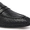 Imperio By Regal Black Mens Formal Woven Leather Slip Ons