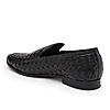 Imperio By Regal Black Mens Woven Textuted Leather Formal Slip Ons