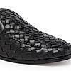 Imperio By Regal Black Mens Woven Textuted Leather Formal Slip Ons