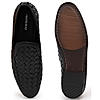 Imperio By Regal Black Mens Woven Textuted Leather Formal Slip Ons