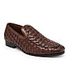 Imperio By Regal Dark Tan Mens Woven Textuted Leather Formal Slip Ons