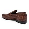 Imperio By Regal Dark Tan Mens Woven Textuted Leather Formal Slip Ons