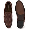 Imperio By Regal Dark Tan Mens Woven Textuted Leather Formal Slip Ons