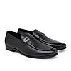 Imperio By Regal Black Mens Textured Leather Formal Buckled Slip Ons