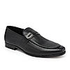 Imperio By Regal Black Mens Textured Leather Formal Buckled Slip Ons