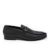 Imperio By Regal Black Mens Textured Leather Formal Buckled Slip Ons