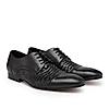 Imperio By Regal Black Mens Formal Woven Leather Oxford Lace Ups