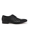 Imperio By Regal Black Mens Formal Woven Leather Oxford Lace Ups