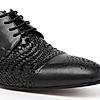 Imperio By Regal Black Mens Formal Woven Leather Oxford Lace Ups