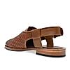 Imperio By Regal Tan Mens Formal Woven Leather Slip On Sandals