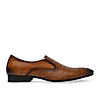 Imperio By Regal Tan Mens Textured Leather Formal Slip Ons