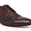 Imperio By Regal Brown Mens Formal Woven Leather Oxford Lace Ups