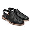 Imperio By Regal Black Mens Formal Woven Leather Slip On Sandals