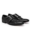 Imperio By Regal Black Mens Formal Woven Double Monk Slip Ons