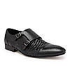 Imperio By Regal Black Mens Formal Woven Double Monk Slip Ons