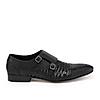 Imperio By Regal Black Mens Formal Woven Double Monk Slip Ons