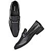 Regal Black Mens Leather Buckled Slip-Ons