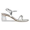 Rocia Silver Women Doamond Embellished Block Heel Sandals