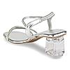 Rocia Silver Women Doamond Embellished Block Heel Sandals