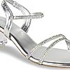 Rocia Silver Women Doamond Embellished Block Heel Sandals