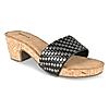 Rocia Black Women Woven Slider Block Heels