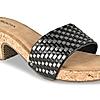 Rocia Black Women Woven Slider Block Heels