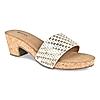 Rocia Cream Women Woven Slider Block Heels