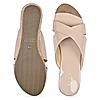 Rocia Beige Women Casual Slip On Wedge Heel Sandals