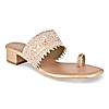 Rocia Rose Gold Women Diamond Embellished Block Heel Sandals