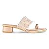 Rocia Rose Gold Women Diamond Embellished Block Heel Sandals