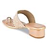 Rocia Rose Gold Women Diamond Embellished Block Heel Sandals