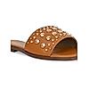 ROCIA Tan Women Casual Rivet Sliders