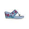 ROCIA Blue Women Casual Embroidered Kolhapuri Wedges