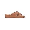 ROCIA Tan Women Comfort Laser Cut Cross Strap Flats