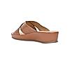 ROCIA Tan Women Comfort Laser Cut Cross Strap Flats