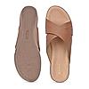 ROCIA Tan Women Comfort Laser Cut Cross Strap Flats