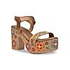 ROCIA Antique Gold Women Embroidered Platforms