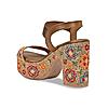 ROCIA Antique Gold Women Embroidered Platforms