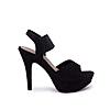 Rocia Black Suede Ankle Strap Stilettos